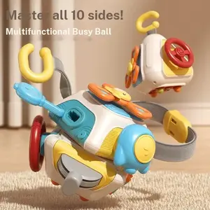 10-Sided Sensory Fidget Cube for Babies, Montessori Busy Board Toy, Infant Hand Grasp Ball, Early Learning Educational Toy for Toddlers