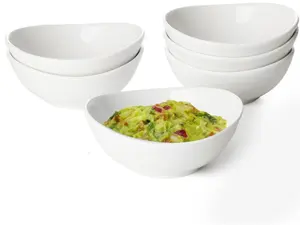 Sweese 4 oz Very Small White Porcelain Bowls - Set of 6 Dipping, Sauce, Salsa & Snack Bowls, Mini Ceramic Bowls for Condiments & Charcuterie