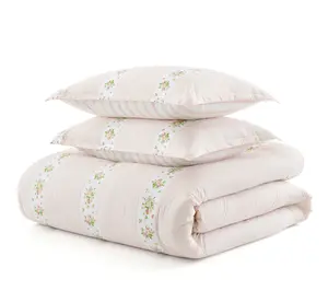 Martha Stewart Annabelle Strip e Pink Full Que en Comforter Se