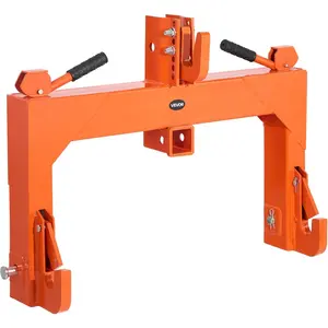 VEVOR 3-Point Quick Hitch with 2 in Receiver, 3000 Lbs Lift Capacity, 3-Pt Hitch with 5 Level Adjustable Bolt, Adaptation to Category 1 & 2 Tractor, Heavy Duty 3 Point Attachments, Orange