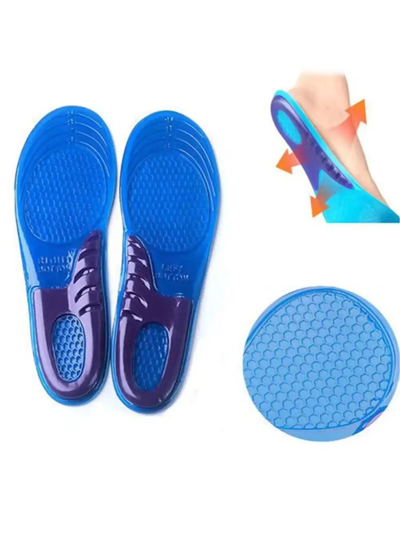 Comfortable Gel Insoles, Orthopedic Arch Support Massage Insoles, Adjustable Sports Shoe Pads, Anti-Slip Silicone Soft Cushioning, Shock Absorbing Insoles, Shock Absorption Comfy, Non slip insole, Soft Cushioned Insoles