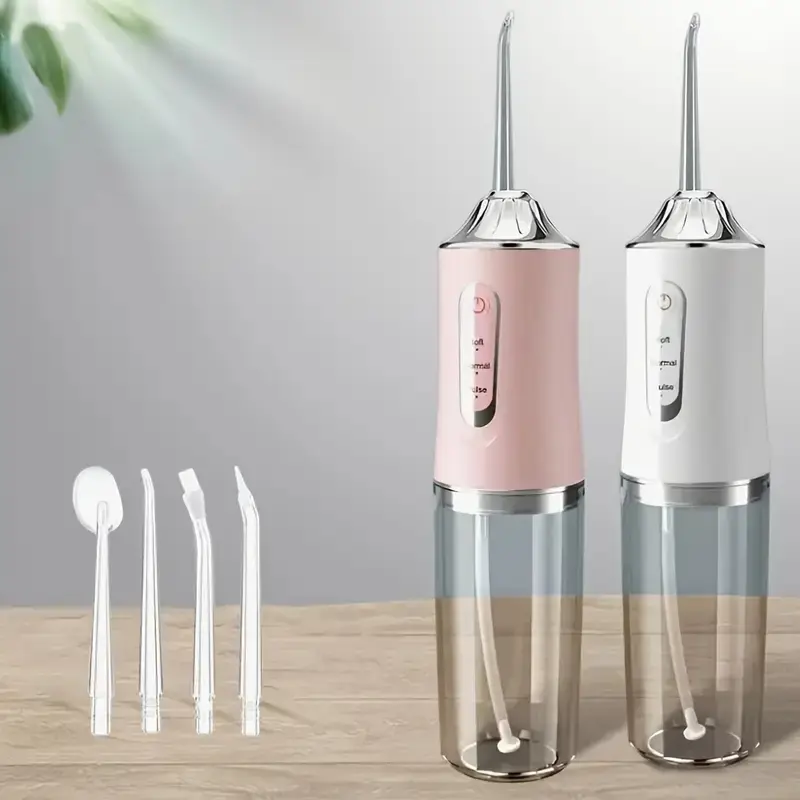 Wireless Dental Water Flosser, Deep Cleaning Teeth and Gums, Multiple Modes, 4 Nozzles, Compact Design, Long-Lasting Battery, Suitable for Home and Travel