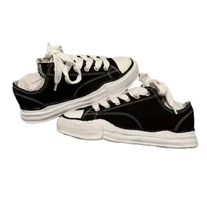 MMY Classic Non-Slip Low-Top Sneakers Versatile Casual Shoes Street Style Lightweight Retro Shoes with Non-Slip Rubber Soles Simple Black White Lace-Up Shoes Unisex Couple Style Urban Streetwear Fabric Upper Training Boy