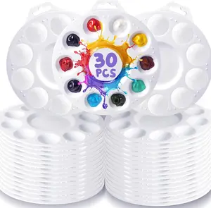 30 count  Tray Palettes, Plastic  Pallets with Hanging Hole for  or Students to Paints on School Project, Art Class or Have a Birthday Painting Part