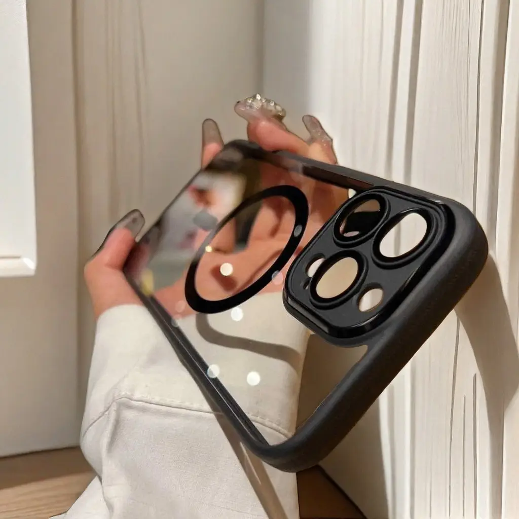 Dust proof net, anti slip strip protection, phone case with built-in phone lens protection, magnetic phone case for iPhone 16/15/14/13/12Pro Max