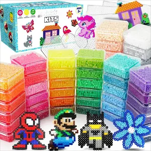 31000 5mm Fuse Beads Kit for Kids, 48 Colors Easter Homeschool Arts and Crafts Supplies, Toys Set with 4 Precision Tweezers & 7 Pegboards, Perfect Birthday Gifts for Girls and Boys Age 5+ - Decorative, Stickers