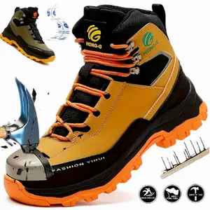 NIEION Steel Toe Boots for Men & Women – Lightweight Comfortable Work Boots, Slip Resistant High Top Safety Shoes, Puncture Proof Construction Boots