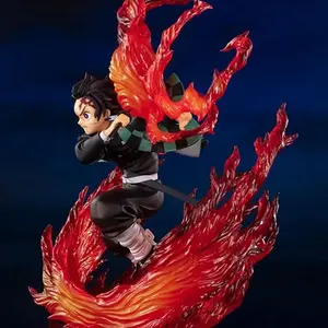 21CM Demon Slayer Kamado Tanjirou Hinokami Kagura Figure, Anime Statue Desktop Decor Collectible Toy Gift