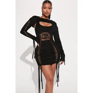 Yovanna Mini Dress Set - Black