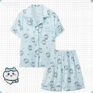 Chiikawa Usagi Hachiware Pajamas Girls Summer Ice and Snow Silk Short-sleeved Summer Thin Home Clothes Three-piece Set #streetstyle #2026trend #trendingfashion #tiktokshopfinds
