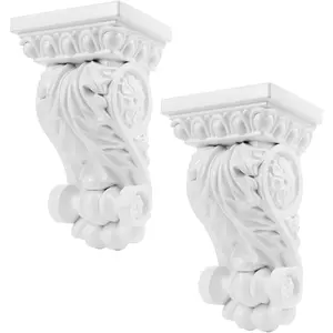 Self-Adhesive Plastic Corbels Decorative,2Pcs Corbels for Shelves Corbels Shelf Brackets Corbels for Shelves Countertops,White