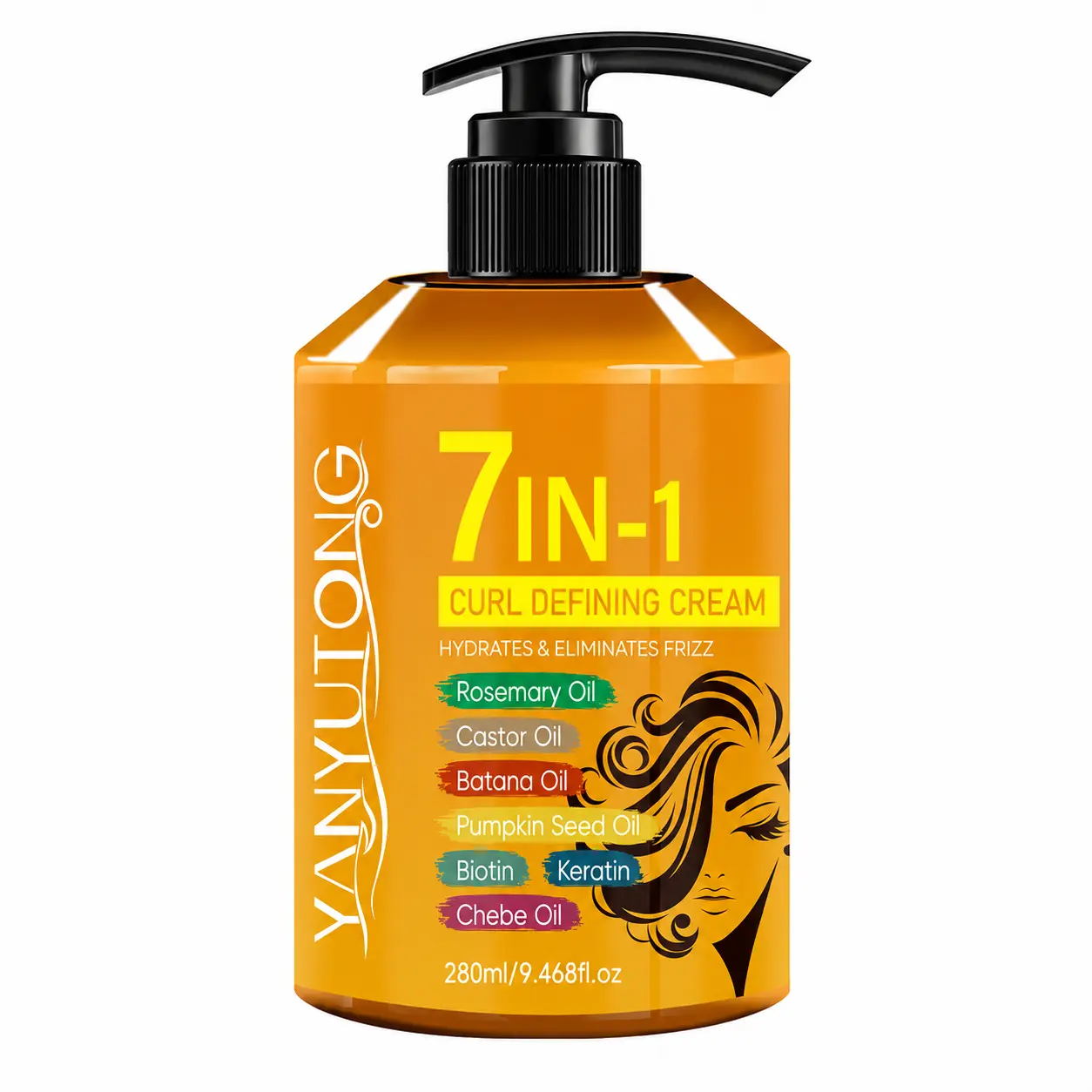 7-in-1 Curl Cream – Moisturizing and Nourishing Formula that Defines Natural Curls, Reduces Frizz, Softens Dry Hair, Enhances Shine and Elasticity, Easy Styling for Smooth and Manageable Curls, Suitable for Men and Women