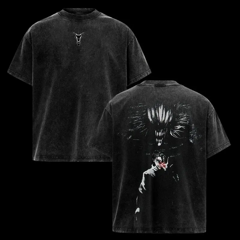 valentine shirts Okkotsu Yuta Shirt – Jujutsu Kaisen Washed Vintage T-Shirt, Rika's Curse Graphic, Dark Anime Tee, Retro Manga Menswear, Anime Lover Gift Top Casual Crewneck