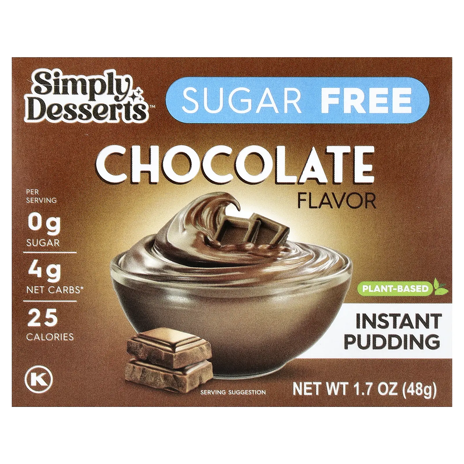 Simply Desserts Plant-Based Instant Pudding, Chocolate, 1.7 oz (48 g)