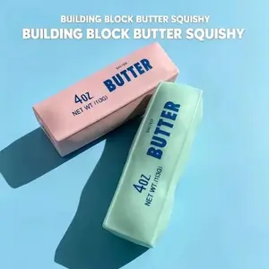 Creative Building Block Butter Fidget, Noise-Making Squishy Toy for Relaxation, Elastic Hand Play Item, Cute Decor & Special Gift for Squish Collection Fans