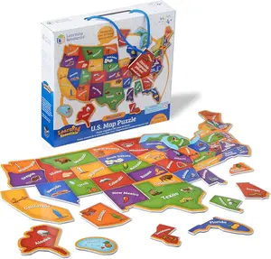 Learning Resources Magnetic U.S. Map Puzzle - Educational Map of the United States of America, Geography Matching Games, Kids Homeschool and Classroom Must Haves