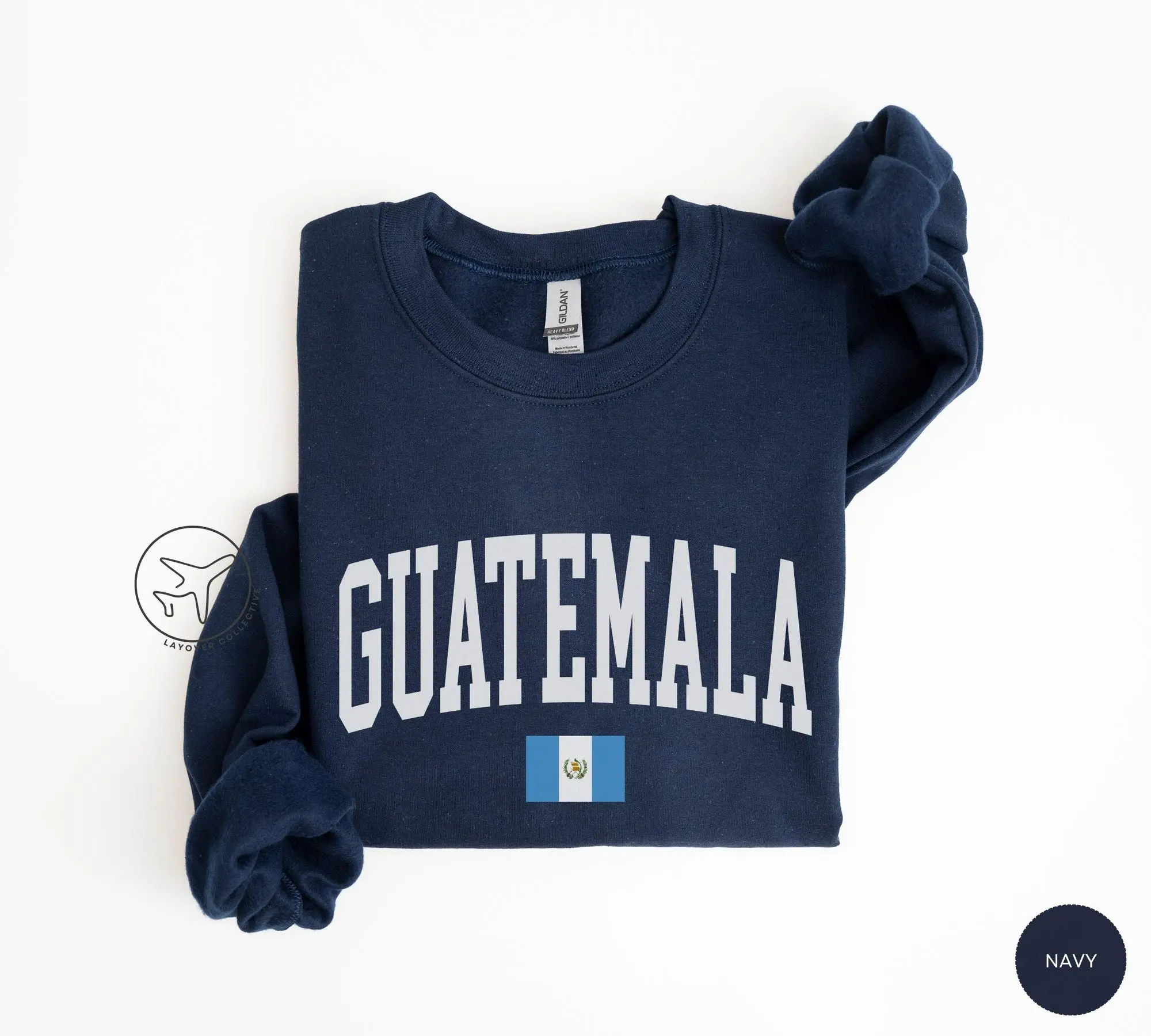 Guatemala Sweatshirt, Guatemalan Flag Crewneck, College Style Pullover, Central America Travel Gift