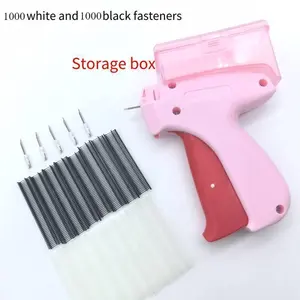 Upgraded Stitches -Alter Your Clothing Instantly-1 Green and Pink Micro Stitchy Gun Kit with5000 Black & White Micro Stitches-WardrobeAssistant-Quick Clothing Fixer- Tagging StitchTool -Quilt Tacking-Mini Hemming Gun forBeginners