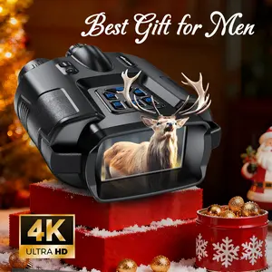 Diyimin 4K Digital Night Vision Goggles & Binoculars - 3” HD Screen, 8X Zoom, IR Tactical Light, Includes 64GB Card for Hunting & Surveillance