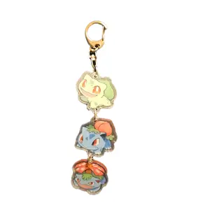 bulbasaur evolution line keychain 3 inchs long