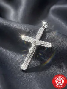 ⚡Exquisite 925 Sterling Silver Crucifix Necklace | Detailed Textured Cross Design Pendant | Meaningful Religious Gift for Men & Women | Ideal for Confirmation & Baptism | Premium Faith Jewelry Statement Religious Necklace #blessed