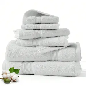 6-Piece Black Towel Set – Includes 2 Bath Towels, 2 Hand Towels & 2 Washcloths – Lux Decor Collection 100% Cotton Quick-Dry 525 GSM – Ultra-Soft & Super Absorbent