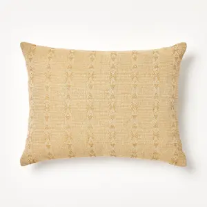 Threshold Studio McGee Lumbar Decorative Throw Pillow Cotton Tan Oversized