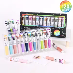 3/6/12 Pack Multicolor Pens, 28/60/120 Colors, 10-in-1 Colored Ballpoint Pen,0.8mm Fine Point Smooth Writing, Retractable Ballpoint Pens for Office School Students Gifts Writing Stationery