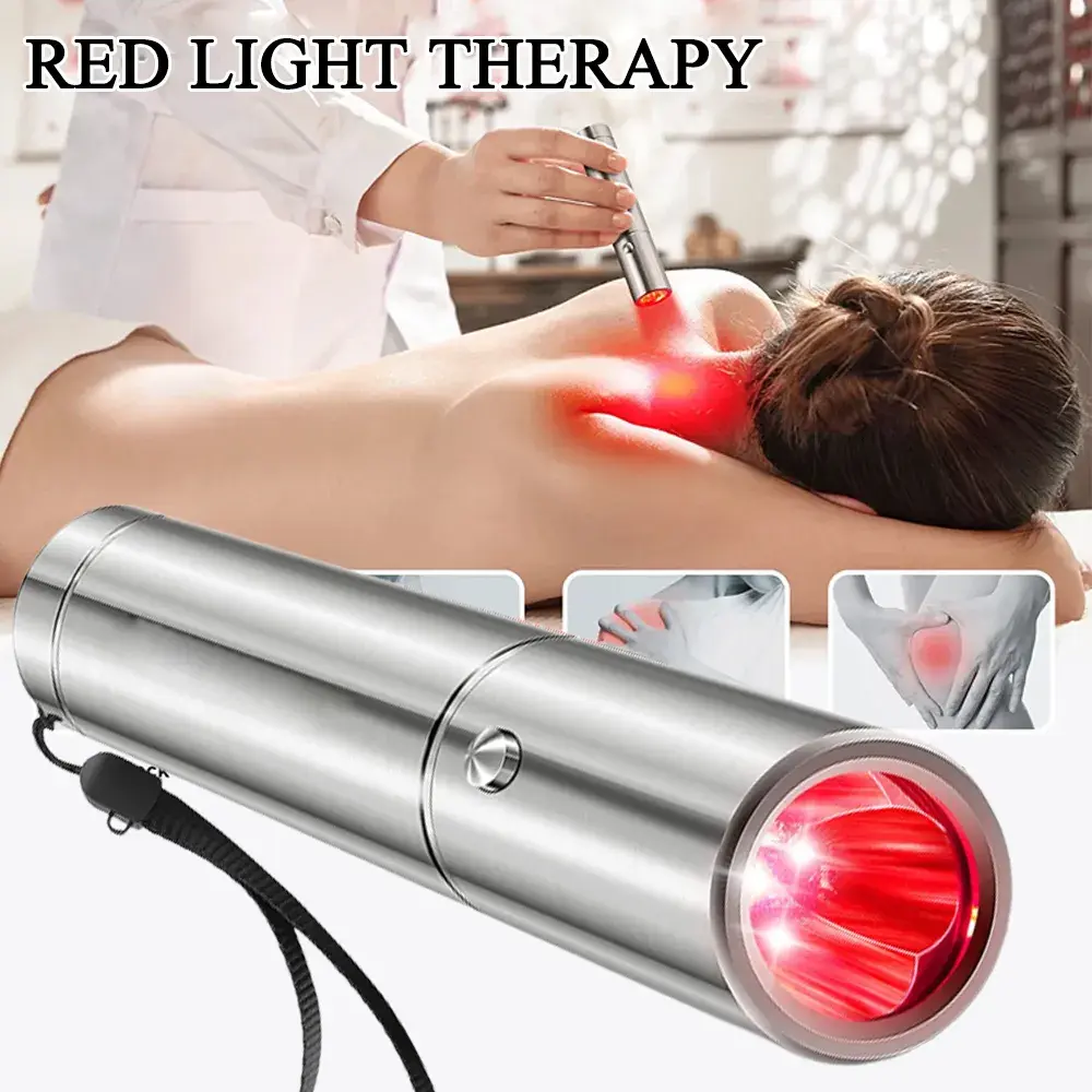 Handheld Red Light Therapy Device with 3 Wavelengths & Near IR, Skincare Wand for Skin Rejuvenation and Face Pain Relief, Joint Pain, Muscle Pain