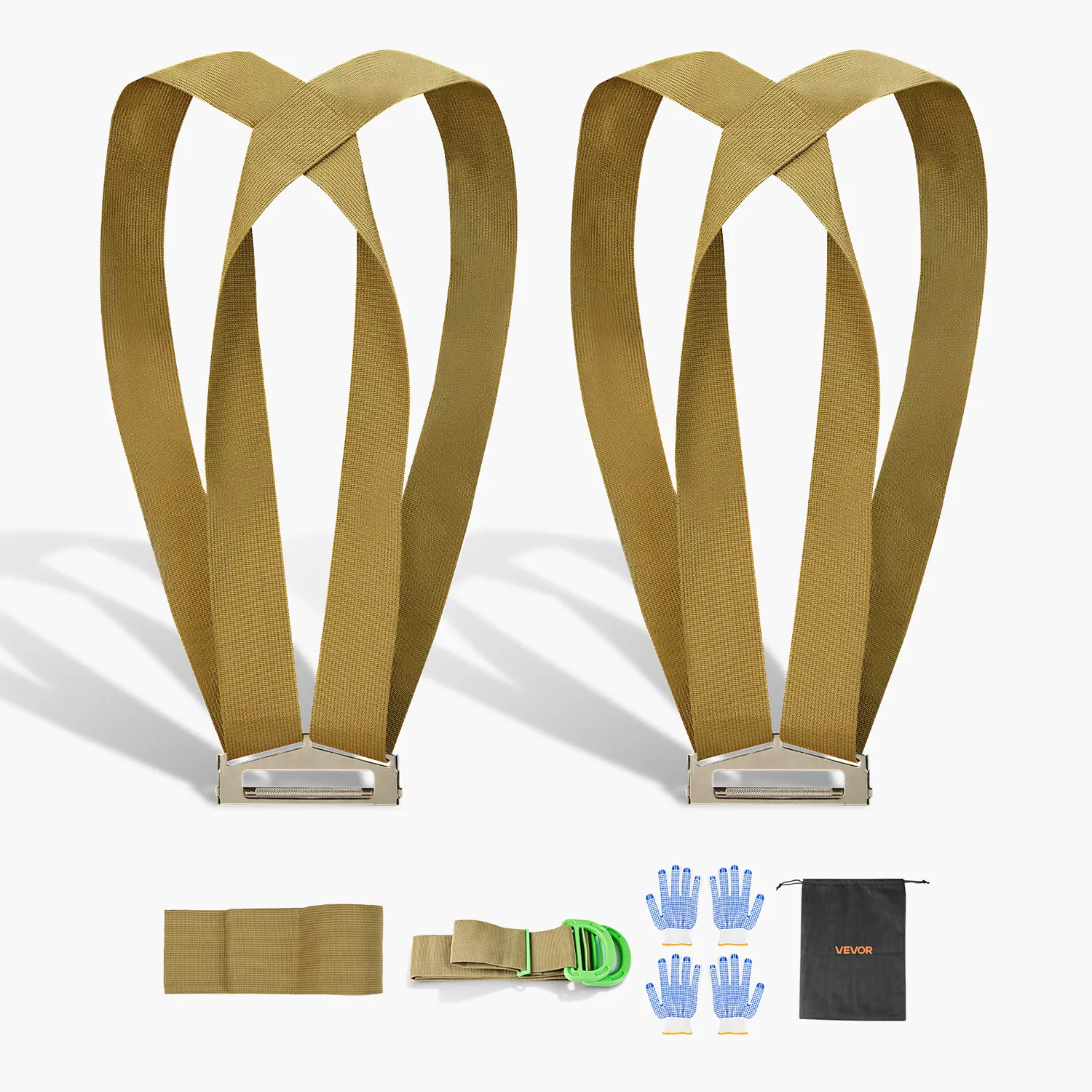 【Summerfinds】VEVOR Moving Straps,2-Person Lifting and Moving System with 2 Harness Straps1 Load-bearing Strap & 1 Handheld StrapAdjustable Lifting Shoulder Straps Move Furniture Appliances Mattresses, Adjustable Straps, Easy Lifting