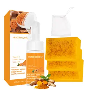 Turmeric Wash and Care two PieceSetTurmericCleansing Mousse, Turmeric SoapFacialCleansing Skincare FacialCleansing