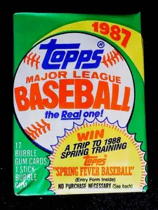 Unopened 1987 Topps Baseball Card Wax Pack