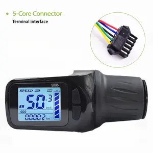 S886 Sm5pin Half Handle Electric Bicycle Color Display Waterproof Controller Connection, Uart 2 Protocol, 1 Piece, Bicycle Parts