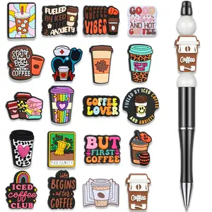 20pcs Coffee Cup Silicone Bead, Silicone Focal Beads for Pens & Jewelry, Ideal for Crafting Necklaces, Bracelets, DIY Projects, Beads Charms, Diy With Charms