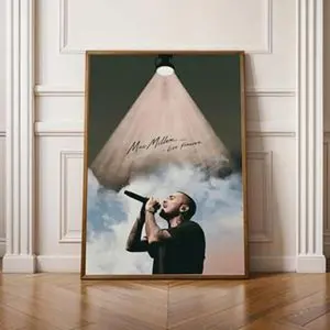 Mac Miller Poster, Photorealistic Music Portrait, Cinematic Lighting