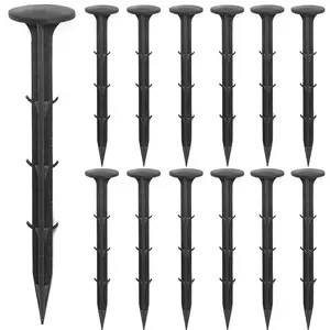 80 Pack Plastic Garden Lawn Stakes Outdoor 6 inch Landscape Anchors Spikes Rustproof Nail for Ground Lawn Edging, Weed Fabric, Tarp, Christmas Yard Decor, Artificial Turf, Camping Tent