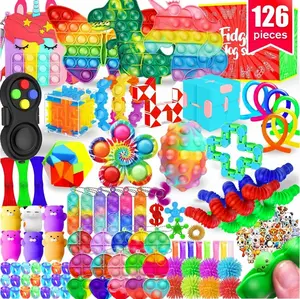 Fidget Toys, 126 Pack Party Favors for Kids 8-12 4-8, Sensory Toys Bulk Autism Autistic, Treasure Box Toys for Classroom, Stocking Stuffers, Goodie Bag Stuffers, Christmas Birthday Gifts Prizes