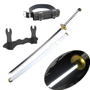 ELERVINO 41 inches Anime LED Light Roronoa Zoro Sword Cosplay Wado Ichimonji Swords with Black Belt & Holder Stand Display for Halloween Anime Role Playing Props Cosplay Collection Decoration Christmas Gift Birthday Decoration