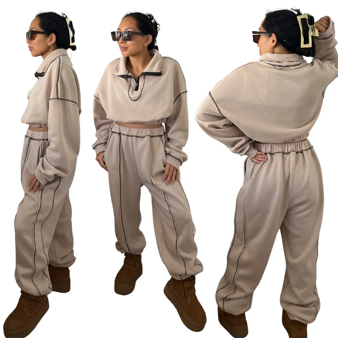 Cloud Cuffed Sweat Set | Matching Loungewear | Streetwear Outfit | Jacket and Sweatpants