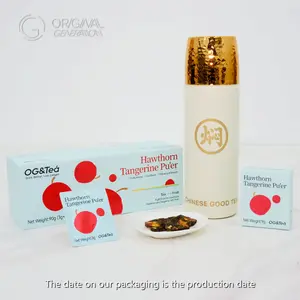 Hawthorn Tangerine Puer Tea  1 Carton(1 Carton 90g 9g×10pack)With Pressure Thermos