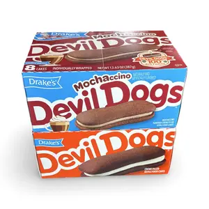Drake's Devil Dogs Combo Pack – Regular & New Salted Caramel Flavor Snack Cake Cream Sandwiches | 1 Box of Each