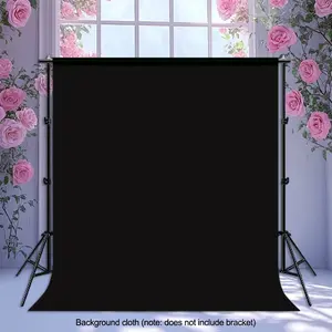 Pure black background fabric for live streaming and photography - foldable, Folding, ironable, washable, and reusable, perfect for home studios, art shoots, ID photos, and outdoor use. Live streaming background | Foldable background|