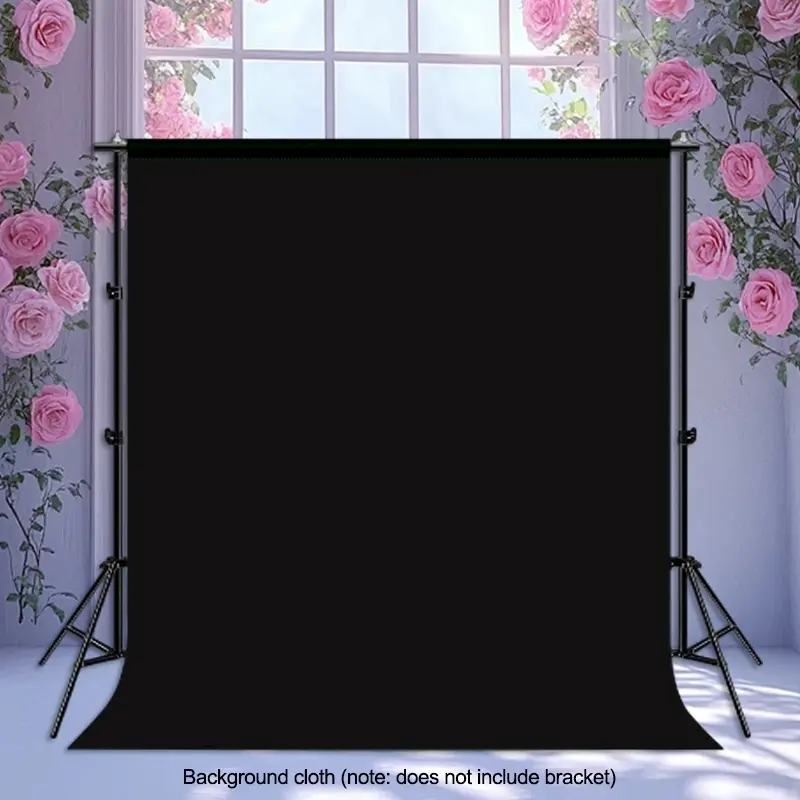 Pure black background fabric for live streaming and photography - foldable, Folding, ironable, washable, and reusable, perfect for home studios, art shoots, ID photos, and outdoor use. Live streaming background | Foldable background|