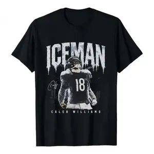Unisex Caleb Williams Bears “Iceman” signature graphic T-shirt, 100% cotton football lover tee, team fan gift merch