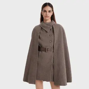 100% Washable Wool Cape And Vest Two-Piece Set Clothing Suits