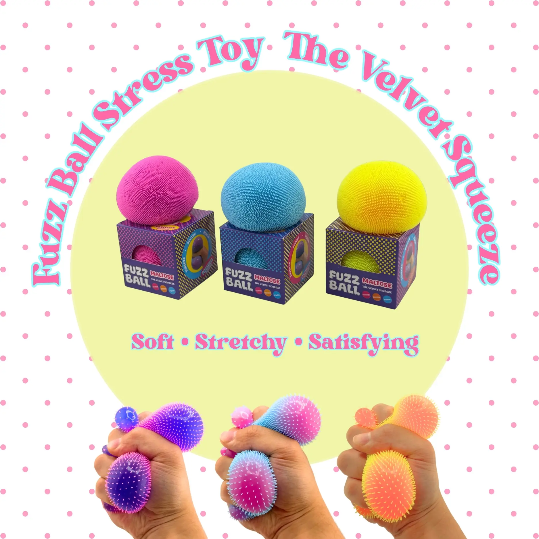 Color-Changing Fuzz Ball Squishy Toy, Slow-Rising/Fast-Rising Sensory Squishies for Gentle Squeezing, Stress Relief Desk Toy, Cute Collectible Gift