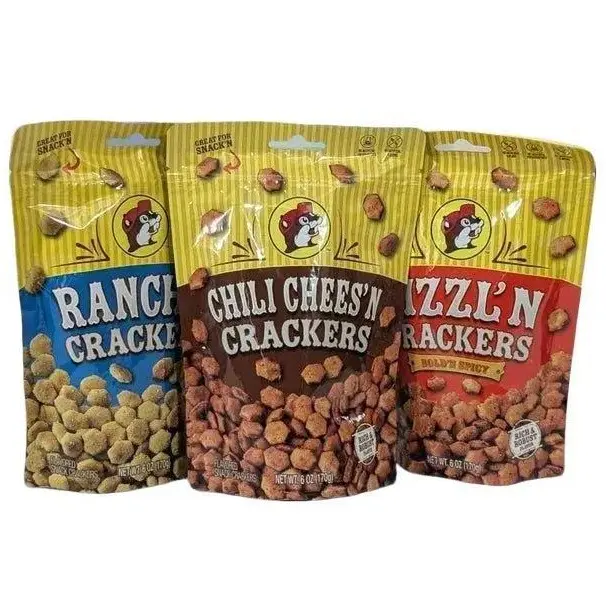 Buc-ee's Crackers Assorted Flavors - Chili Chees'N, Sizzl'N, Ranch'N & Garlic Parmesan - Bold Savory Snacks for On-the-Go & Sharing
