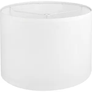 13" Top X 13" Bottom X 10" High White Drum Lamp Shade Large Line Fabric Easy Assembly Replacement for Table Lamps Floor Lamp