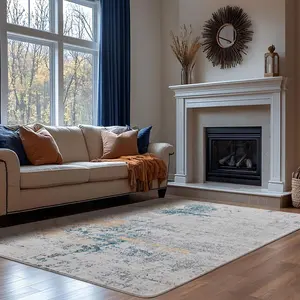 Modern Soft Abstract Distressed Area Rug, Abstract Rugs, Perfect for Living Room Bedroom Dining Room, Christmas Valentine's Day Gift