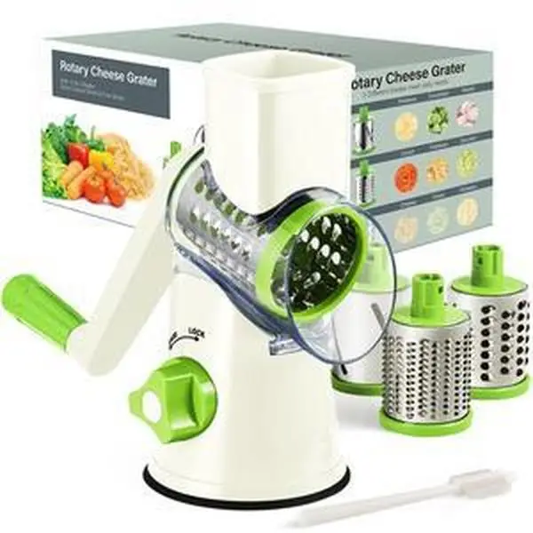 [FallDealsForYou]KitExpert Viral Cheese Grater(All Metal Blades & No Plastic Left in Food), 3X Faster Shredding, Time-Saving Rotary Cheese Grater, Man